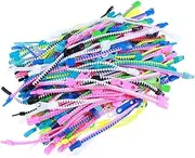 TOBBOMEY 48pcs Zipper Bracelets Sensory Toys Bulk Set Neon Colors Kit for Birthday Party Favors Goody Bag Stuffers Easter Egg Basket Fillers Fun for Boy Girl