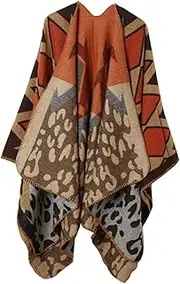 [FOYTOKI] Coat Cape Womens Rain Poncho Hooded Cloak Hooded Cardigan for Women Scarfs for Women Winter Shawl Scarf Women Oversized Shawl Acrylic Cold Protection Cape Winter Cape Cloak Shawl