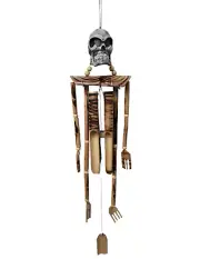 SKELETON Beautiful Bamboo Wind Chime Outdoor Garden Lanai Decor Musical Sound
