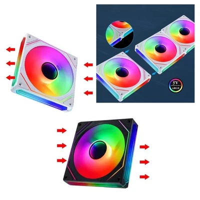 ARGB Computer Chassis Cooling Fan 12cm PWM Cooling Radiator for Desktop PC Case
