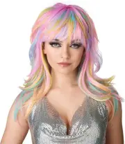 California Costume Tempting Tresses Rainbow Wig Adult Women Accessory 7023/103