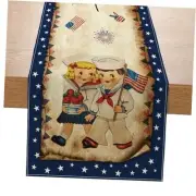 Vintage 4th of July Table Runner 4th of July Decorations - Navy Blue Vintage
