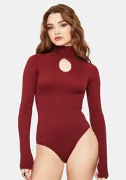 [Free People] Plum Smiles Turtleneck Bodysuit