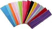 [Hzaiwy] Sport Yoga Headbands,Pack of 14,Fashion Soft Elastic Polyester Sweatband Yoga Stretchy Headband for Women Man Girl
