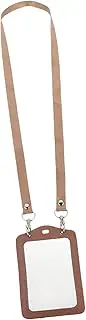 Ciieeo Card Holder Id Card Strap Vertical Badge Holder Pu Material Compact and Portable