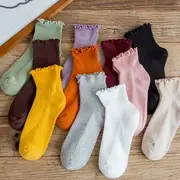 Set of 5: Lettuce Edge Socks 5 Pairs - Dark Coffee - One Size