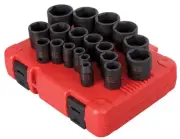 2640, 1/2 Inch Drive Impact Socket Set, 19-Piece, SAE, 3/8 Inch – 1-1/2 Inch,...