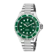 Gevril Men's 4859A Wall Street Sellita Swiss Automatic Green Ceramic Bezel Watch