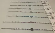 Lot Of 7 New Assorted Evil Eye Bead Boho 7” Beaded Bracelets Silver Finish #19