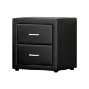 Artiss Bedside Tables Drawers Side Table Leather Storage Cabinet Nightstand Lamp