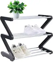 [XongSyue] Small Shoe Rack, 3 Tier Narrow Shoe Rack Small, Place Saving Shoes Rack Organizer, Sturdy Shoe Shelf Storage Organizer for Door, Closet, Entryway, Hallway, Quick Assembly