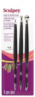 Sculpey - Style & Detail Tools - 3 Double Ended Tools for use with Polymer Clay