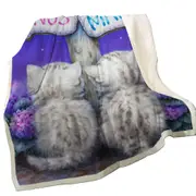 Boys or Girls Venus or Mars Grey Kittens Throw Blanket