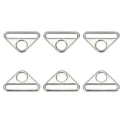1.97" Adjuster Triangle with Bar Swivel Clip D Dee Ring Buckle, 6Pcs Silver