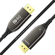 SkyeySnail 16K Fiber Optic DisplayPort Cable 2.1, Active DP Cable, 40Gbps Display Port Cord Support 16K@30Hz, 10K@30Hz, 8K@60Hz, 4K@165Hz, HDR, HDCP2.2, DSC 1.2a for Gaming Monitor PC (175ft)