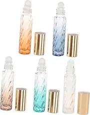 VALICLUD Travel Toiletry Bottles 5 Pack Perfume Sprayer Mist Bottles Essential Oil Rollerballs Random Color