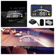 Car Head Up Display LCD Smart Gauge Digital Speedometer Safety Alarm Accessories