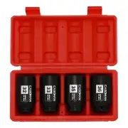 1/2'' Drive Deep Spindle Axle Nut Impact Socket Set, 6 Point, CR-MO,32,33,35,...