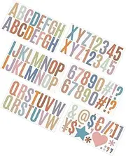 POPETPOP 6 Sheets Self Adhesive Letter Number Stickers Alphabet Decals for Classroom Office Nursery Durable and Versatile Lettering for