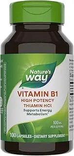 Nature's Way Vitamin B-1 100 Mg Thiamin Hci, 100 Capsules, 100 Count