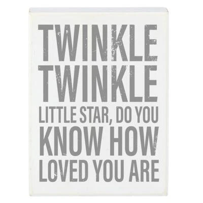 Twinkle Star Box Sign Pack of 2 Size 6 in W x 8 in H x 1.75 in D