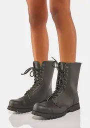 [Underground UK] Commando Vegan Leather Combat Boots