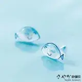 在飛比找遠傳friDay購物優惠-【Sayaka紗彌佳】925純銀手繪蔚藍小鯨魚造型耳環 -單