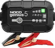 NOCO GENIUS5AU, 5A Smart Battery Charger, 6V and 12V Portable Car Battery Charger, Battery Maintainer, Trickle Charger and Desulfator for Automotive, Motorcycle, Motorbike, AGM and Lithium Batteries