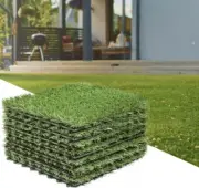 12 PC 12"X12" Synt Artificial Grass Tiles Interlocking Turf Deck Set pet Tiles