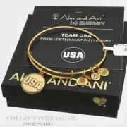 Authentic Alex and Ani USA Rafaelian Gold Charm Bangle