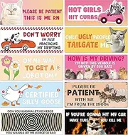 10 Pcs Funny Bumper Stickers Car Magnets, Quirky Cartoon Cute Animal Humorous Sayings Design Magnetic Decals for Auto Bumpers, Fun New Driver Car Owner Gifts