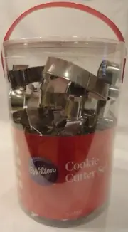 Wilton 25 Piece Metal Christmas Cookie Cutter Set Angel Star Tree Candle Train