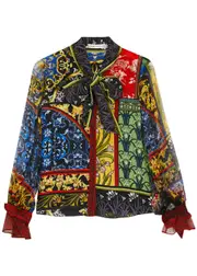 Alice + Olivia Lloyd Printed Silk Blouse - Multicoloured - M (UK 12 / M) M (UK 12 / M)