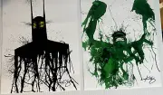 Kevin Eslinger Superhero prints Batman & The Incredible Hulk Hand signed Marvel