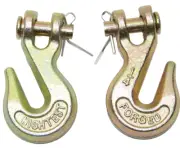 2 pcs 1/4" Clevis Chain Grab Hook Wrecker Tow Chain Truck Trailer Chain Link Tie