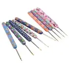 9pcs Crochet Hooks Ergonomic Design Attractive Colors Soft Pottery Handle Fd5