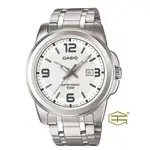 【天龜 】 CASIO 時尚白 簡約 日期 50M防水 石英錶 MTP-1314D-7A