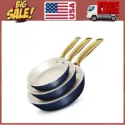 NEW Gotham Steel Natural Hammered Collection Pro 3-pc. Nonstick Frying Pan Set