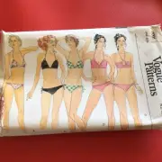 Vogue 7091 Vintage 70s Swimwear Bikini Pattern Uncut. One Size.