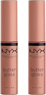 NYX Professional Makeup Lip Gloss Double Pack with Glossy Finish and Non-Sticky Formula, 2 x No. 14 Madeleine