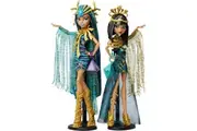 Monster High Fashion Doll Set, Mummy Majesties Cleo Nefera De Nile Collectible 2-Pack with Golden Accessories Premium Clothes