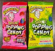 Warheads Sour Popping Candy Passion Berry, Green Apple Watermelon Blue Raspberry
