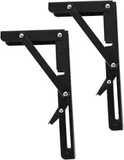 HOUDERCO 2Pcs Foldable Microwave Oven Wall Mount Rack Durable Crs Steel Shelf Space Saving Retractable Design for Various Microwave Sturdy Wear Resistant Storage