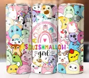 Cute Squishmallows Girl Tumbler 20 oz Skinny Cup Mug Lid Stainless Steel