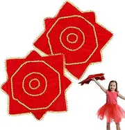 [Generic] Play Scarves | Octagonal Handkerchief Scarves | Chinese Style Dance Handkerchief, Flower Art Decor, Vintage Yangko Towel for Women Men