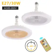 2 In 1 Ceiling Fan with Dimmable LED Light Remote Control Timer 3 Speed Fan Lamp