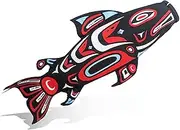 Madrona Brands Totem Salmon Fish Windsock | Durable Outdoor Hanging Wind Decoration | Yard, Garden, Boat, Dock | 40-Inch
