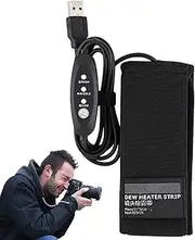 USB Lens Dew Heater - Lens Warmer | Dew Remover Lens Warmer with 3 Heat Settings, Camera Lens Defog Heating Belt, USB Dew Heater Heating Strip for Digital Cameras, Telescopes, Viewfinders