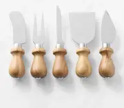 Williams Sonoma Italian Cheese Knives Spreader 5 pc set Antonini Olive Wood NIB