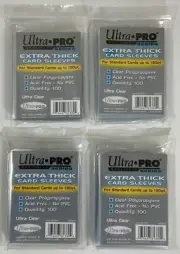 Ultra Pro Card Sleeves for Thick Cards Up To 130pt. 4 Packs of 100 + 400 Total